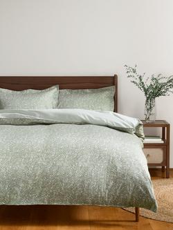 John Lewis Harrogate Pure Cotton Jacquard Bedding - view 2, Green