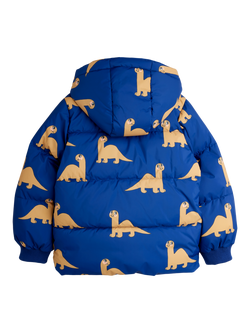 Mini Rodini Kids' Dino Hooded Puffer Jacket, Navy - view 2, Navy