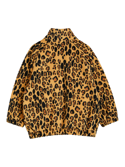 Mini Rodini Kids' Zip-Up Fleece Jacket, Leopard Print - view 2, Leopard Print