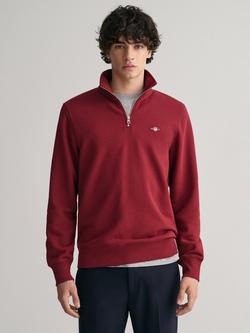 GANT Shield Half Zip Sweater, Plumped Red, Plumped Red
