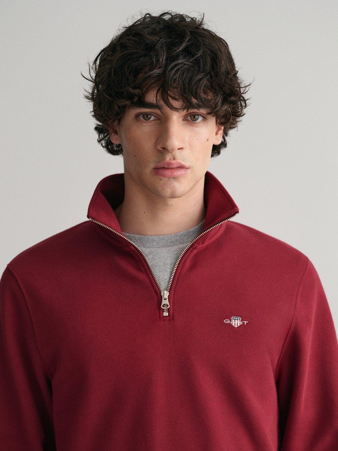 Product image 5 of 11, which shows GANT Shield Half Zip Sweater, Plumped Red, M