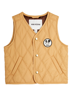Mini Rodini Kids' Ritzratz Patch Gilet, Brown, Brown
