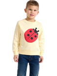 Lindex Kids' Cotton Ladybird Sweatshirt, Light Yellow