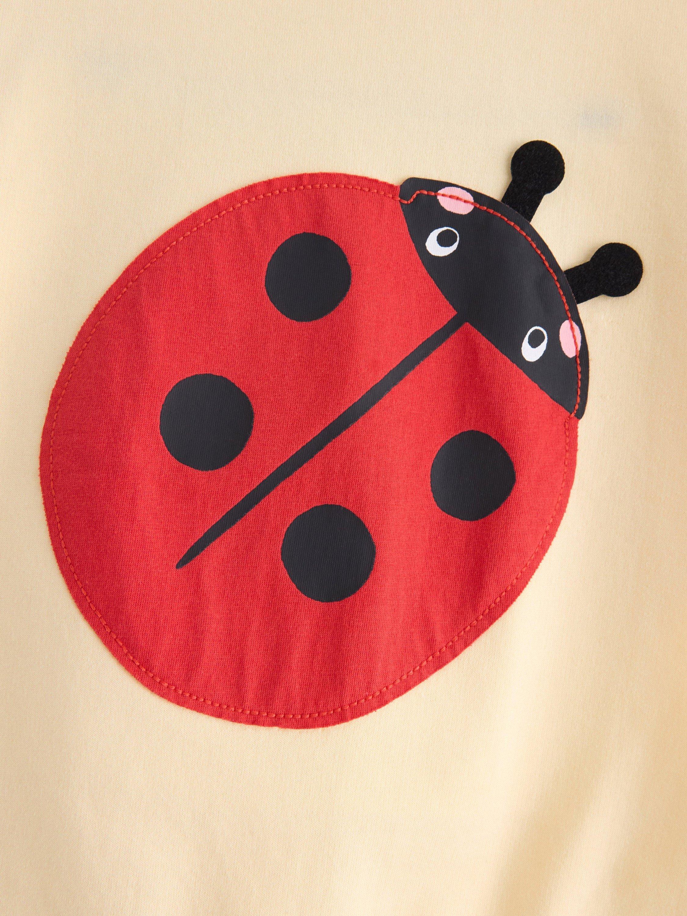 Product image 6 of 6, which shows Lindex Kids' Cotton Ladybird Sweatshirt, Light Yellow, 5-6 years