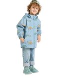 Lindex Kids' Dinosaur Print Waterproof Jacket, Light Blue