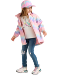 Lindex Kids' Ombre Print Waterproof Jacket, Light Pink