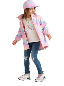 Lindex Kids' Ombre Print Waterproof Jacket, Light Pink, Light Pink
