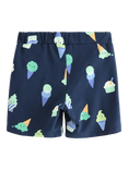 Lindex Kids' Cotton Jersey Ice Cream Print Shorts, Dark Blue