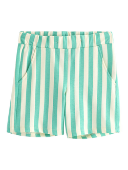 Lindex Kids' Cotton Jersey Stripe Shorts, White, White