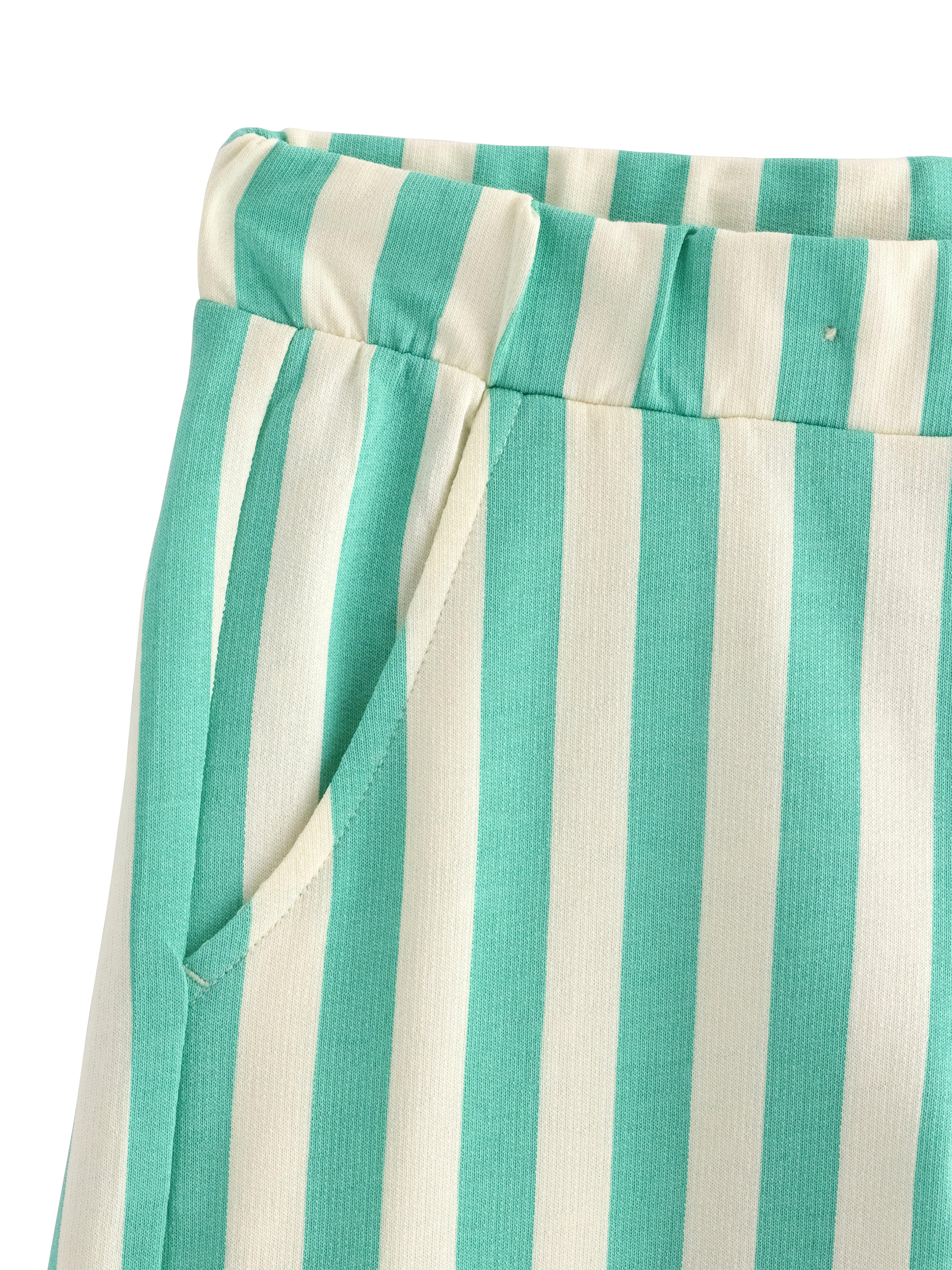 Product image 3 of 3, which shows Lindex Kids' Cotton Jersey Stripe Shorts, White, 18-24 months