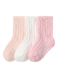 Lindex Baby Cotton Blend Socks, Pack of 3, Light Dusty White