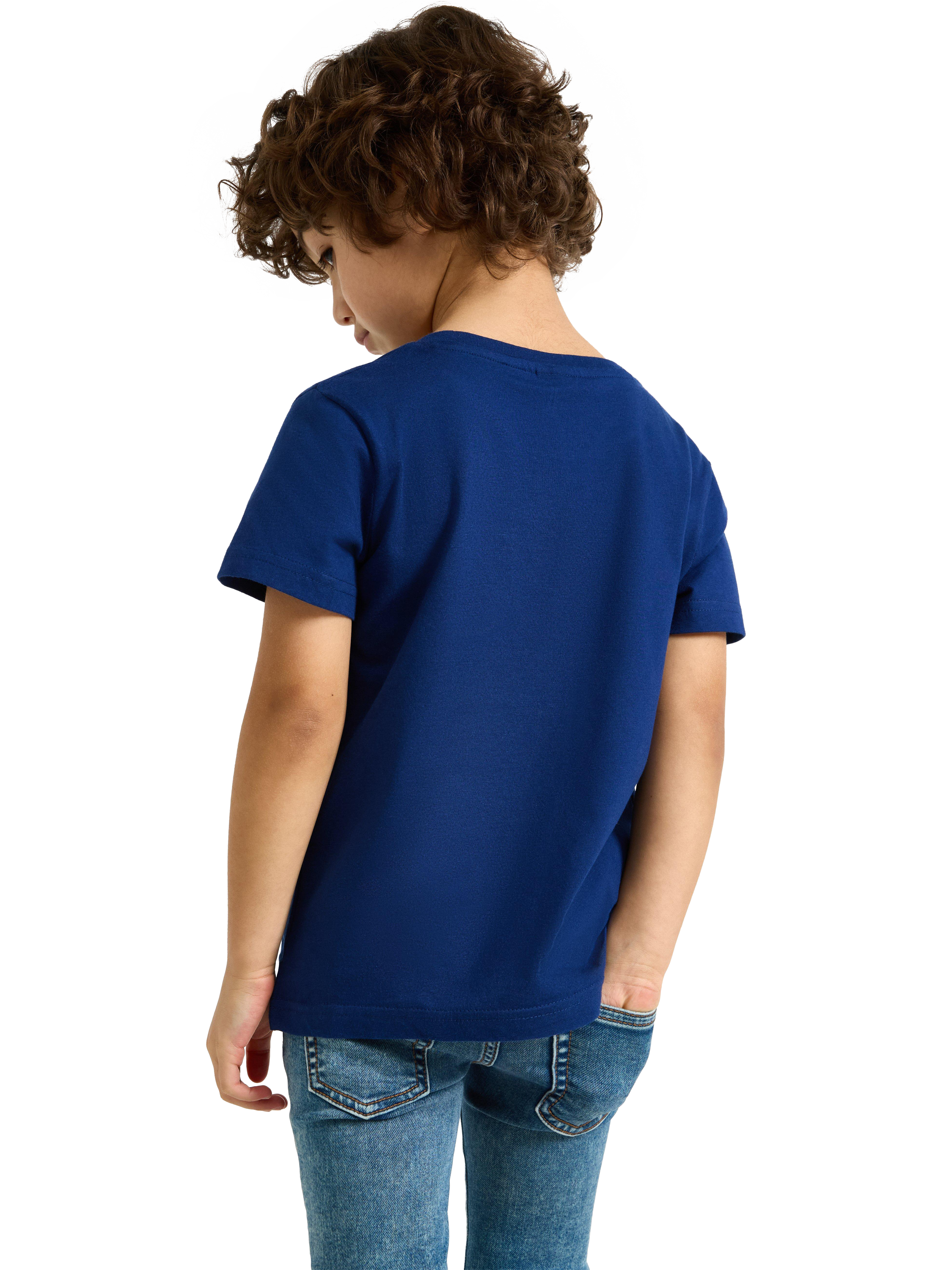 Product image 3 of 6, which shows Lindex Kids' Ladybird Pocket T-Shirt, Dark Blue, 4-6 years