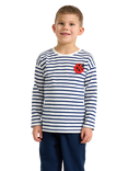 Lindex Kids' Ladybird Stripe Long Sleeve Top, Light Dusty White