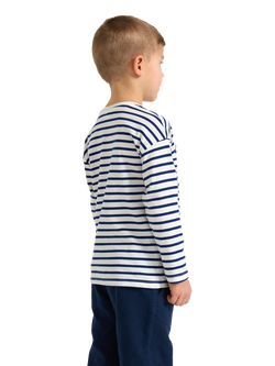 Lindex Kids' Ladybird Stripe Long Sleeve Top, Light Dusty White - view 2, Light Dusty White