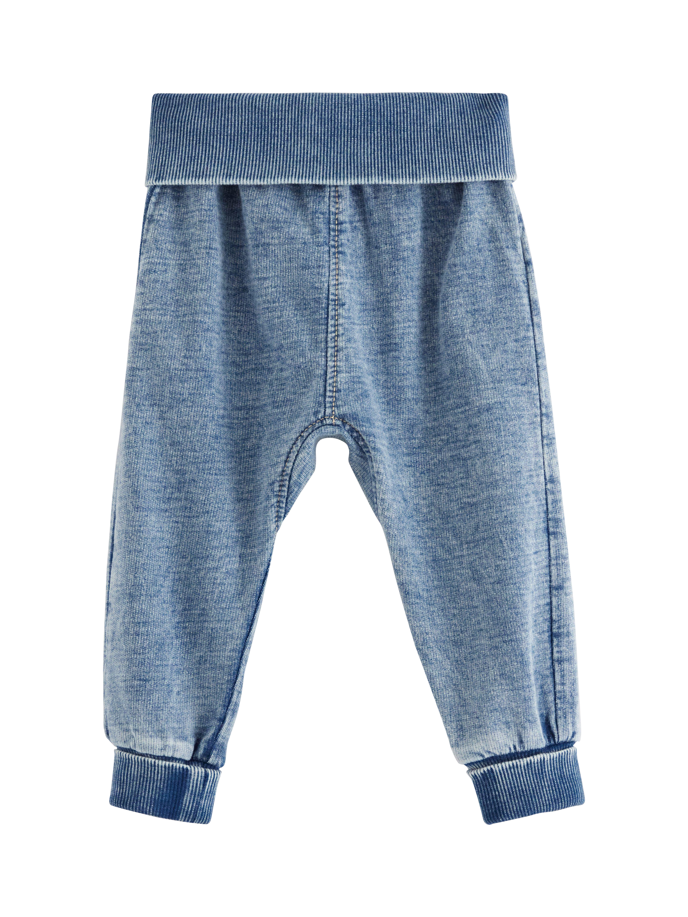 Product image 1 of 3, which shows Lindex Baby Cotton Joggers, Light Denim, 1-2 months