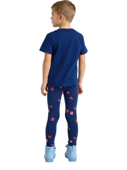 Lindex Baby Ladybird Print Brushed Leggings, Dark Blue - view 2, Dark Blue