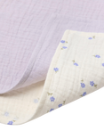 Lindex Floral Muslin Blanket, Pack of 2, Light Dusty Lilac