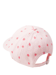Lindex Kids' Cotton Heart Print Baseball Cap, Light Dusty Pink