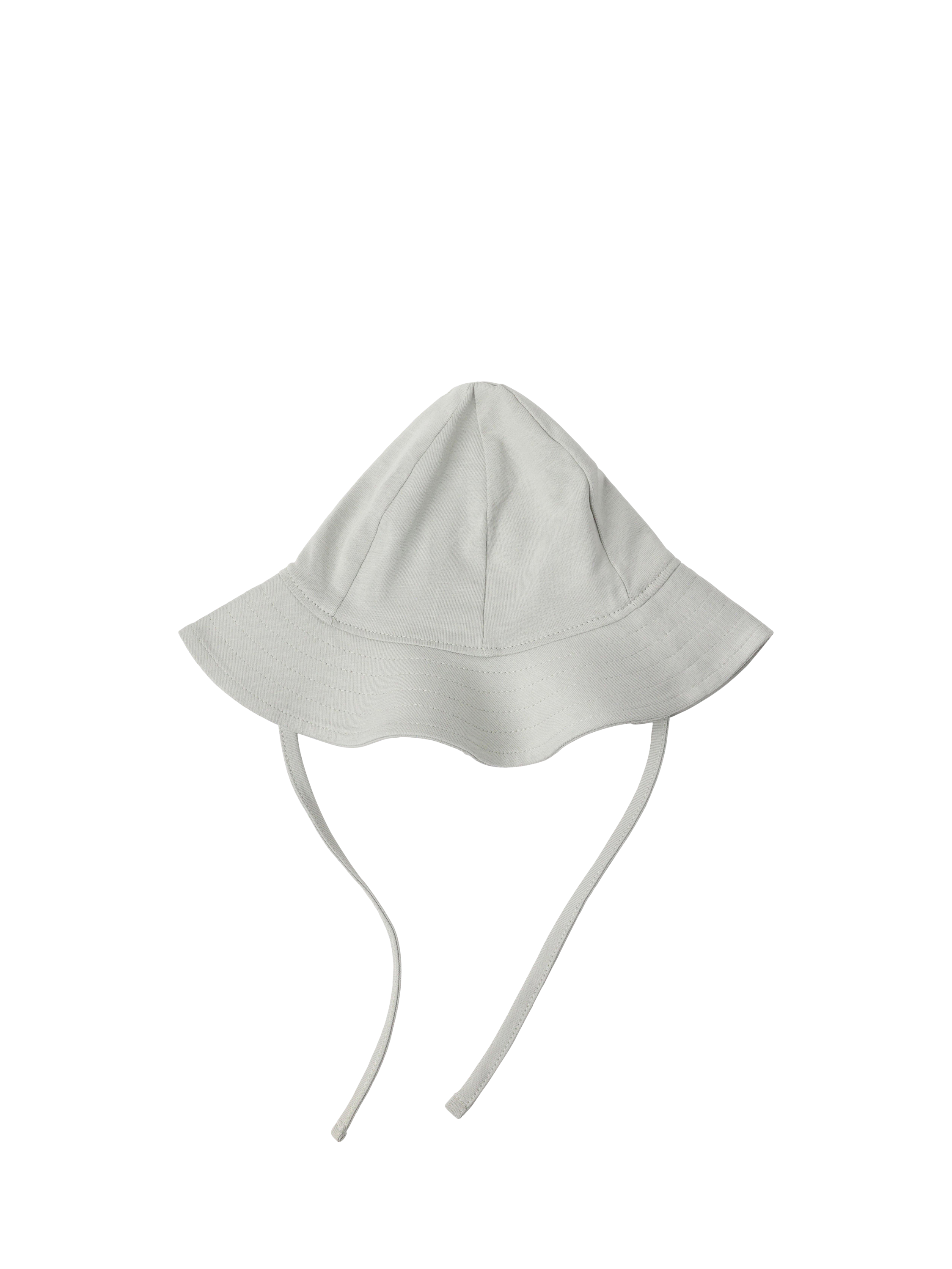 Product image 1 of 3, which shows Lindex Baby Tie Sun Hat, Light Dusty Green, 1-4 months
