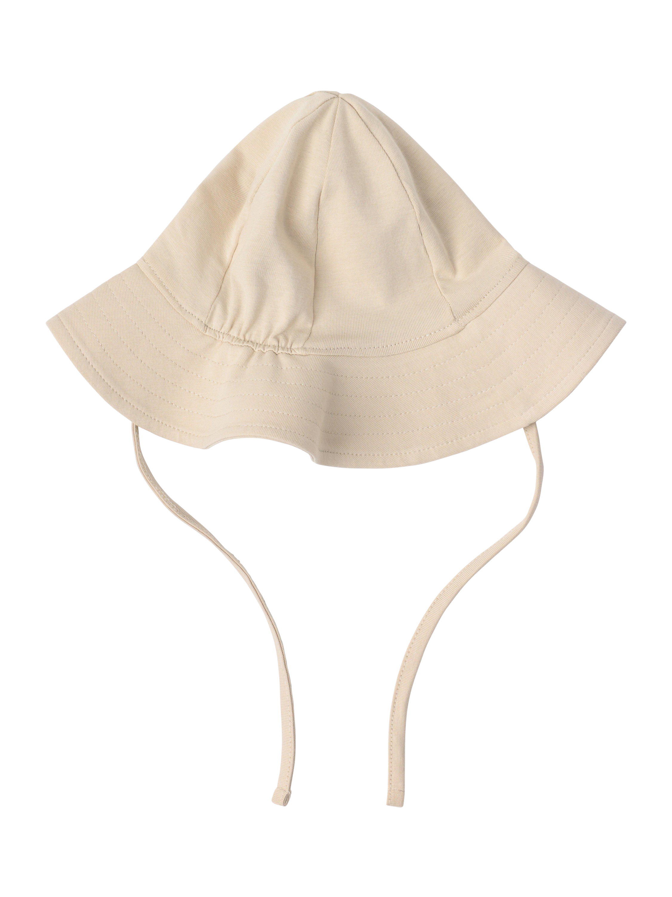 Product image 1 of 3, which shows Lindex Baby Tie Sun Hat, Light Beige, 1-4 months