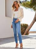Sosandar Cotton Blend Lace Bomber Jacket