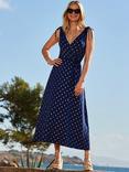 Sosandar Metallic Spot Tie Waist Midi Dress