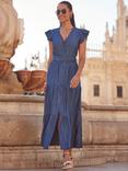 Sosandar Ruffle Sleeve Tiered Midi Dress
