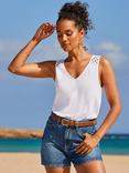 Sosandar V-Neck Crochet Top