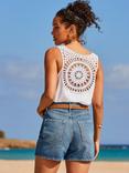 Sosandar V-Neck Crochet Top