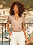Sosandar Metallic Short Sleeve Top