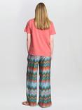 Gina Bacconi Cotton Blend Crew Neck Boxy T-Shirt, Rust