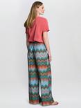 Gina Bacconi Bessie Abstract Print Wide Leg Trousers, Multi