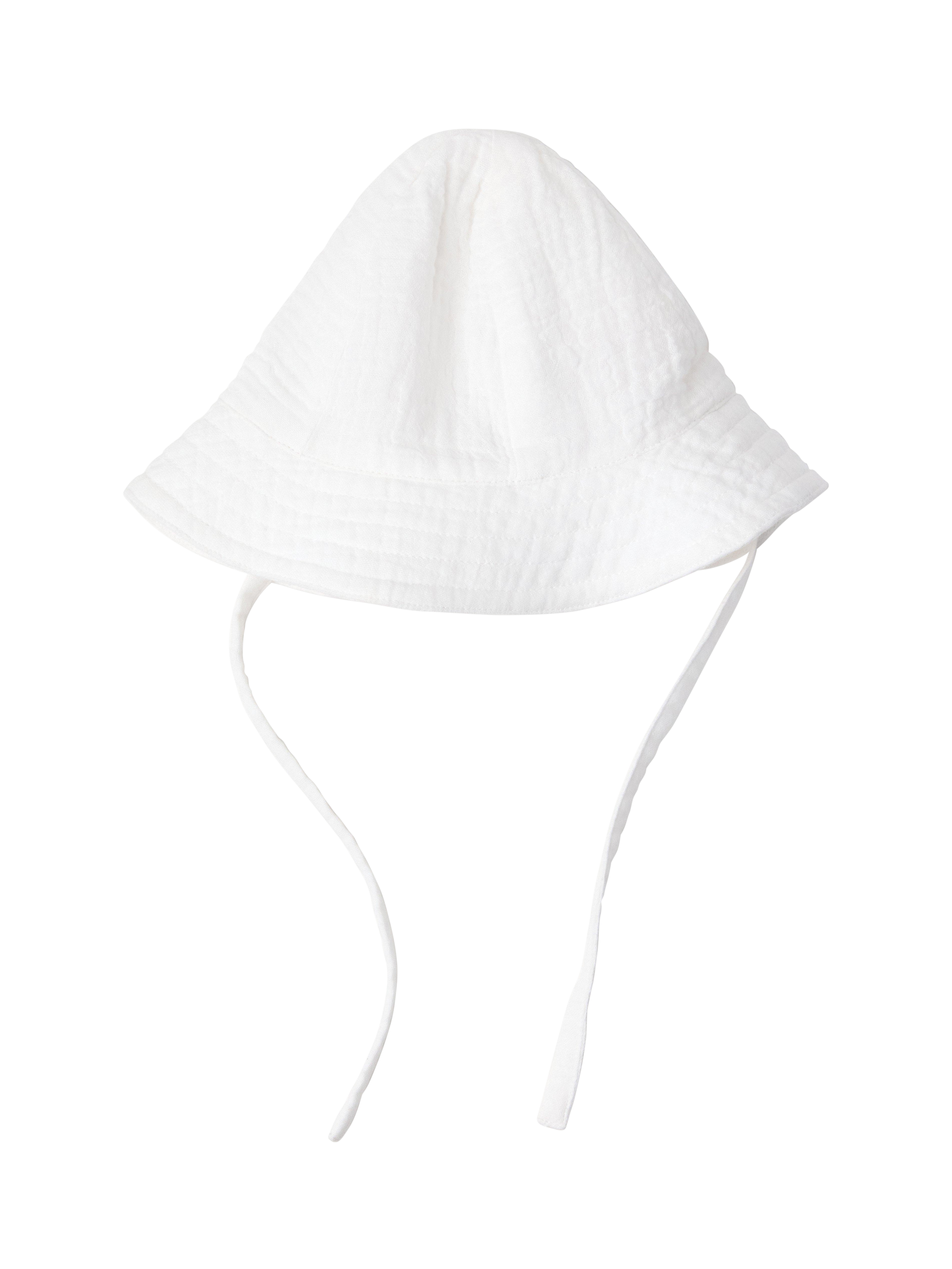 Product image 1 of 3, which shows Lindex Baby Tie Sun Hat, Light Dusty White, 1-4 months