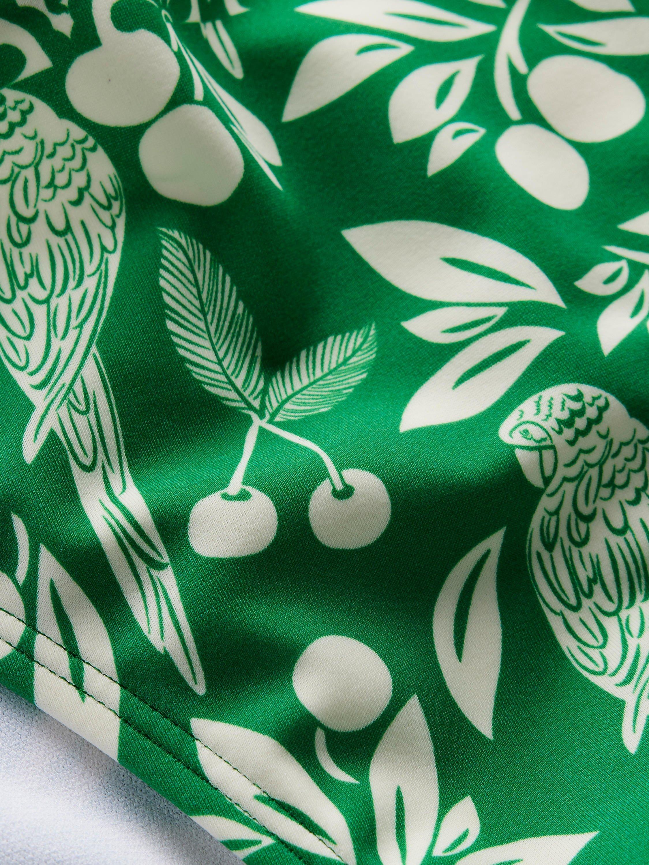Product image 8 of 8, which shows Boden Classic Floral Bikini Bottoms, Emerald/White, 8