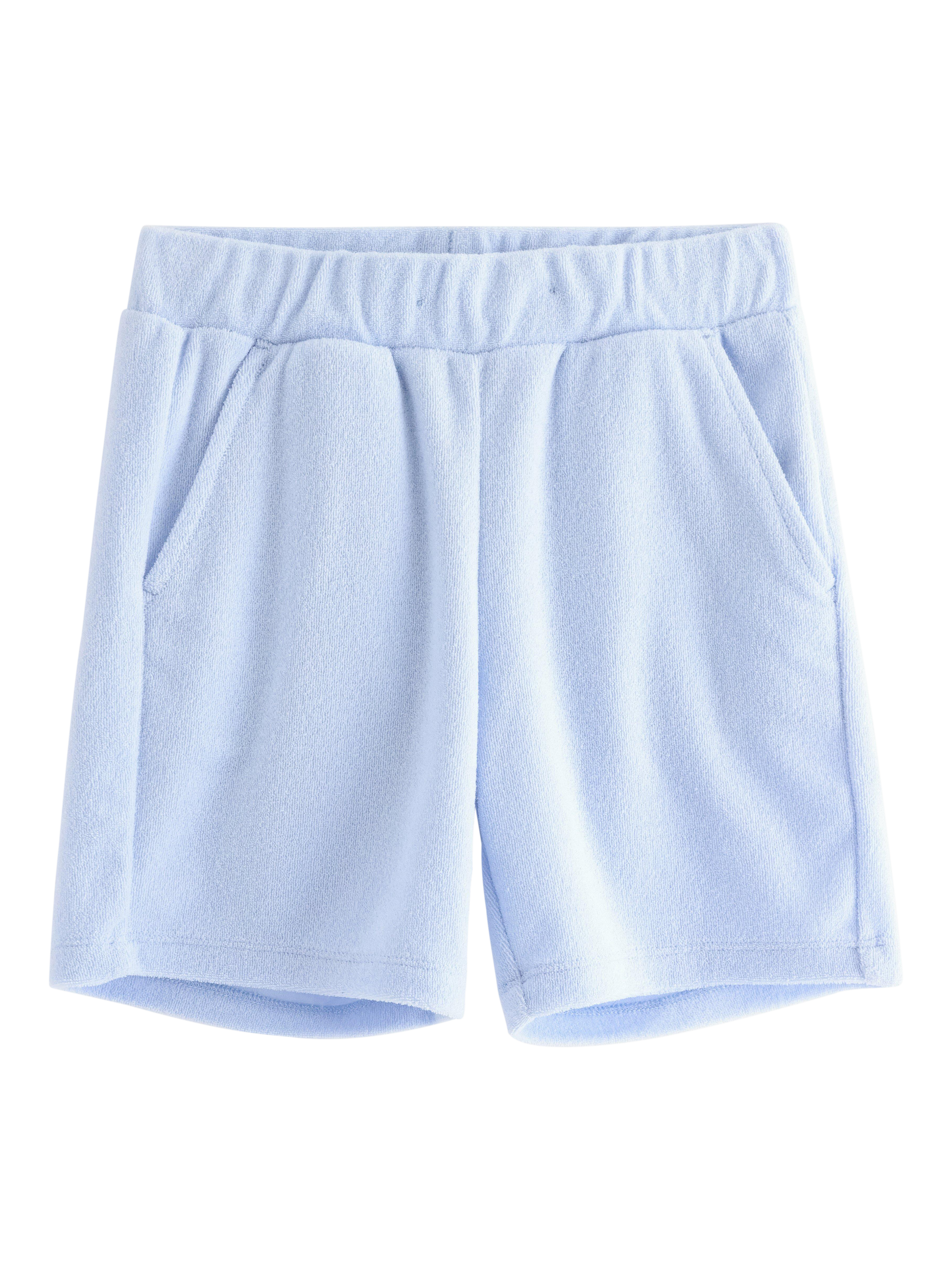 Product image 1 of 3, which shows Lindex Kids' Terry Shorts, Light Blue, 2-4 years