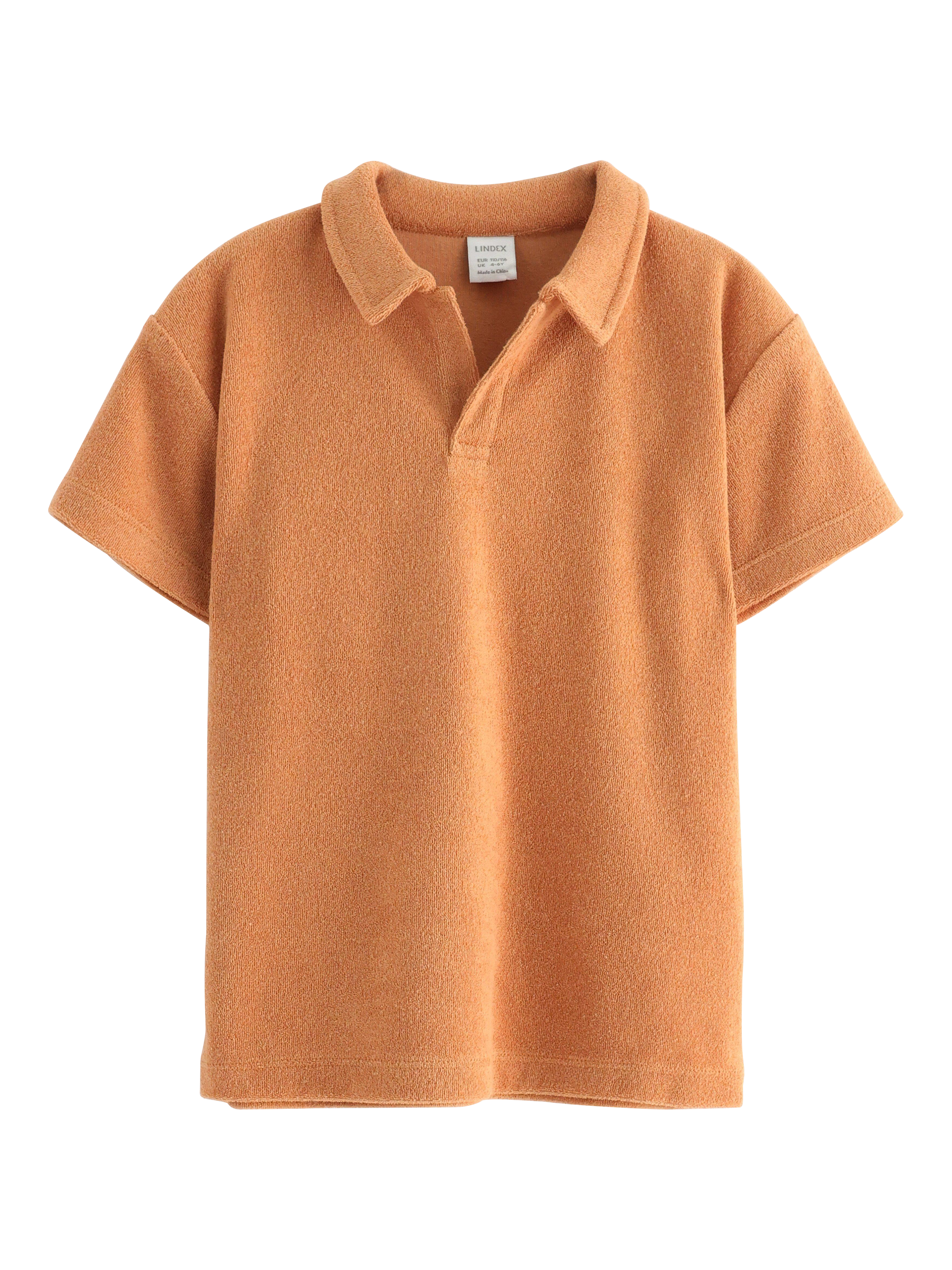 Product image 1 of 3, which shows Lindex Kids' Terry T-Shirt, Dark Beige, 6-8 years