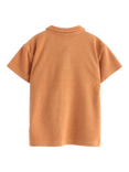 Lindex Kids' Terry T-Shirt, Dark Beige