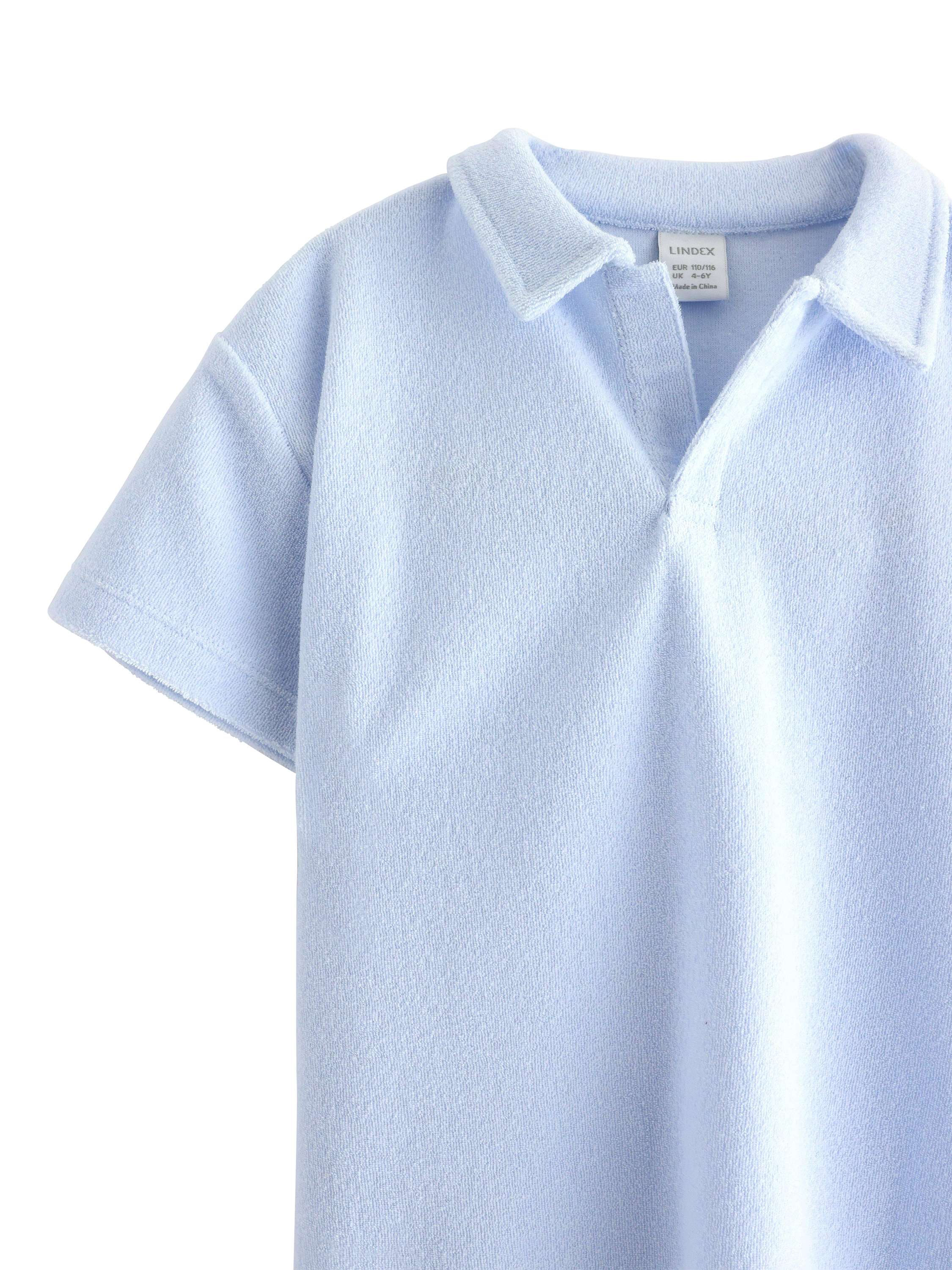Product image 3 of 3, which shows Lindex Kids' Terry T-Shirt, Light Blue, 4-6 years
