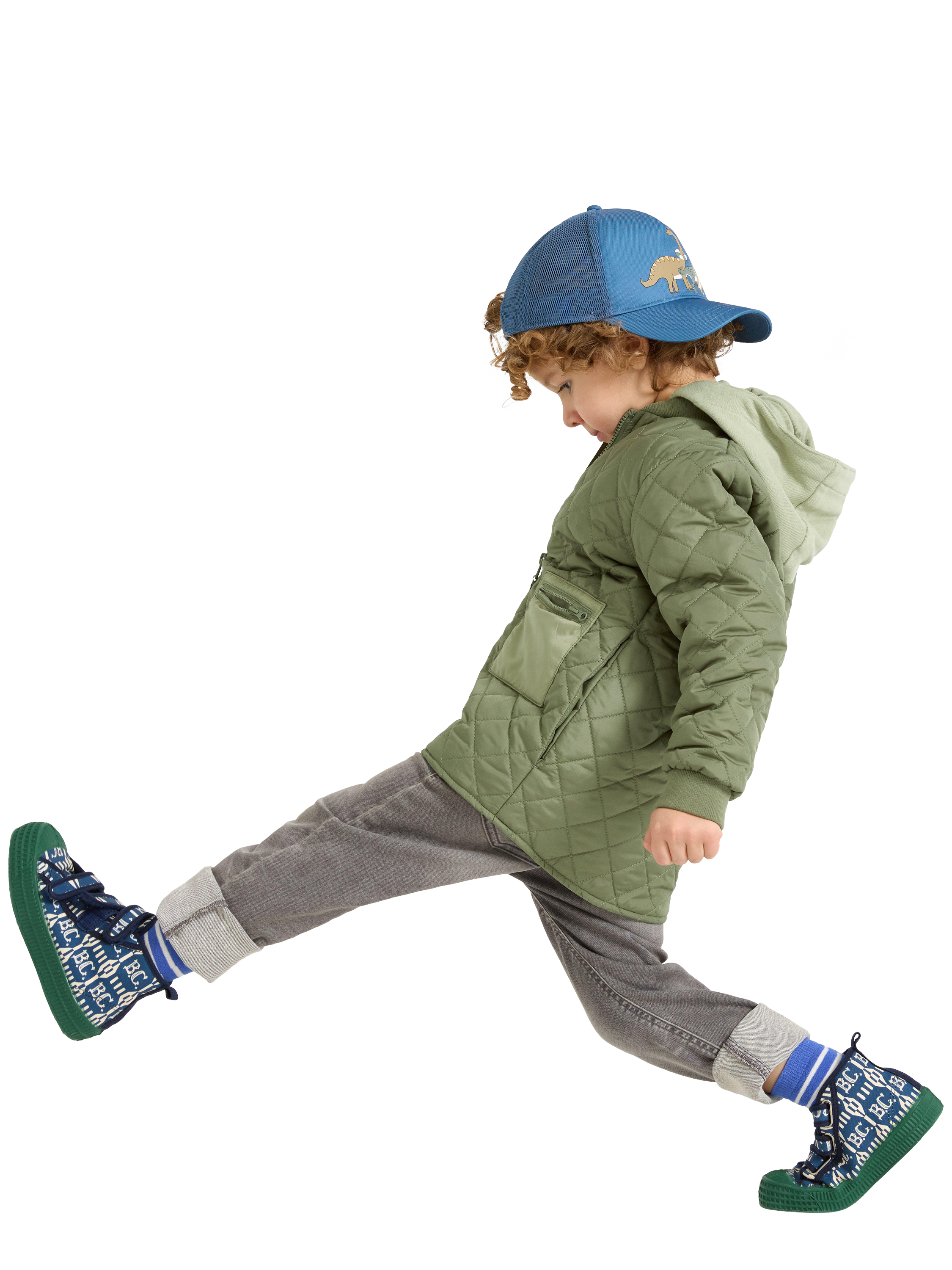 Product image 3 of 6, which shows Lindex Kids' Quilted Hooded Jacket, Dark Khaki, 4-5 years