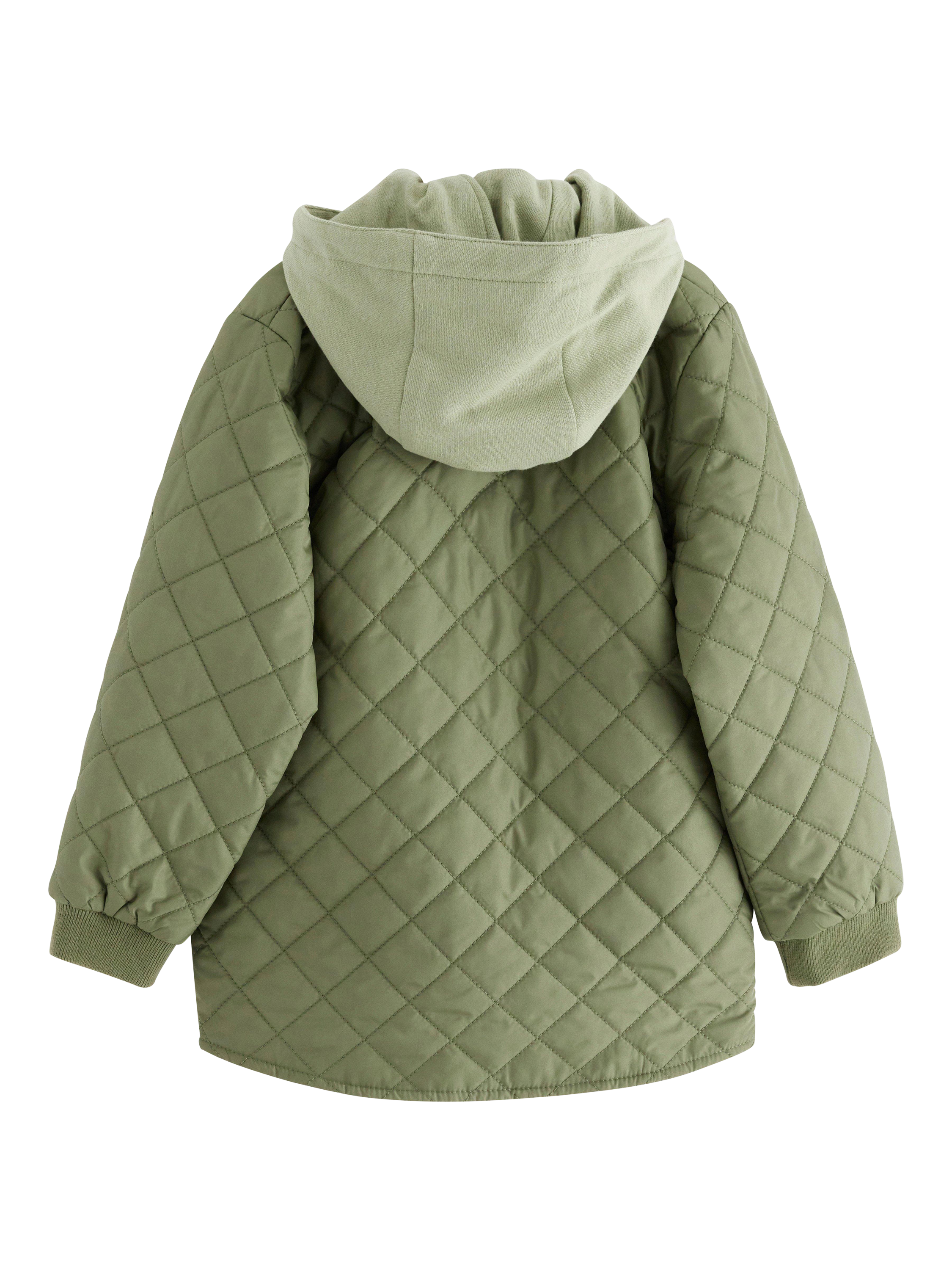 Product image 5 of 6, which shows Lindex Kids' Quilted Hooded Jacket, Dark Khaki, 4-5 years