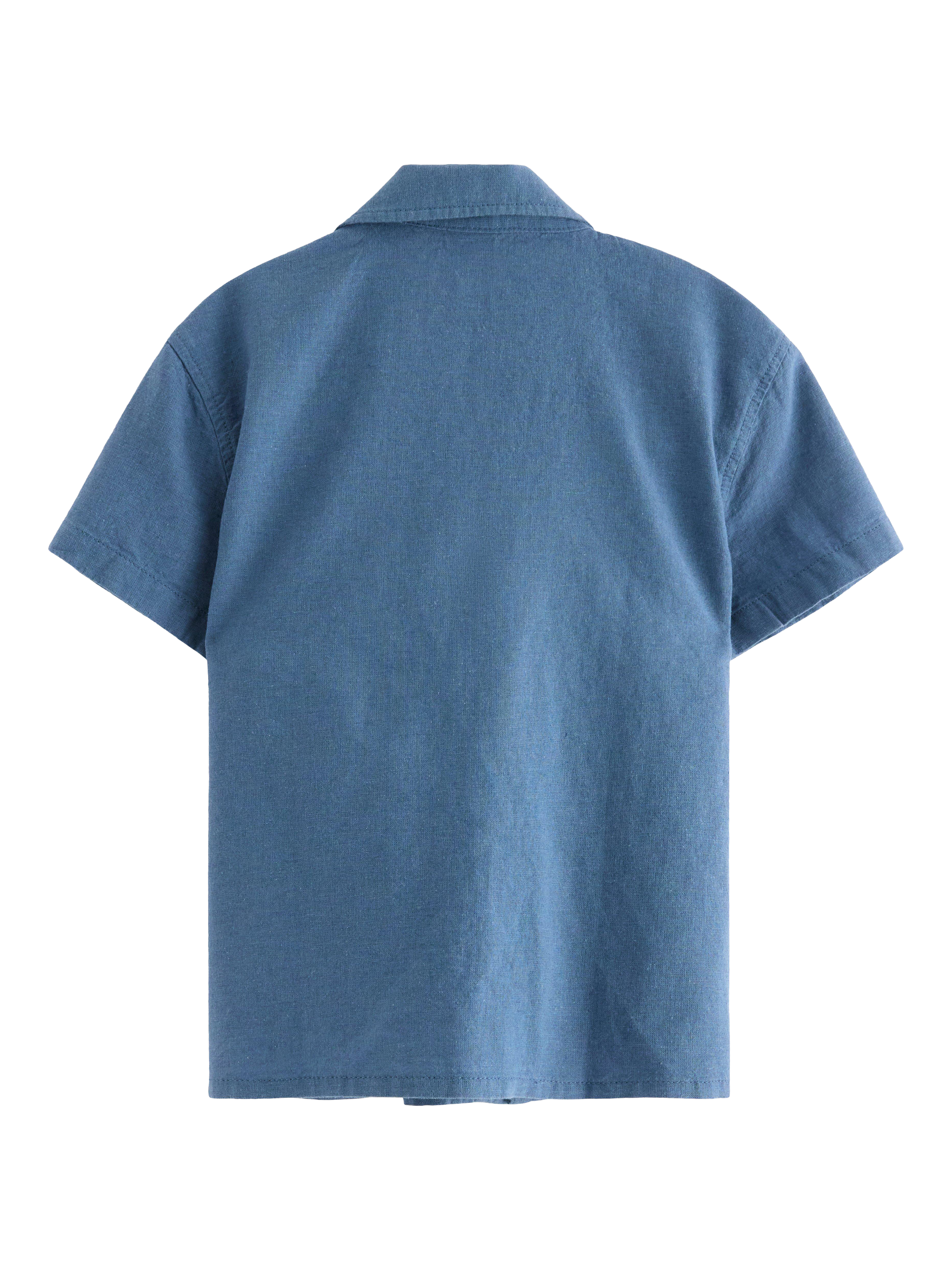 Product image 2 of 3, which shows Lindex Kids' Cotton Linen Blend Short Sleeve Shirt, Dusty Blue, 2-4 years