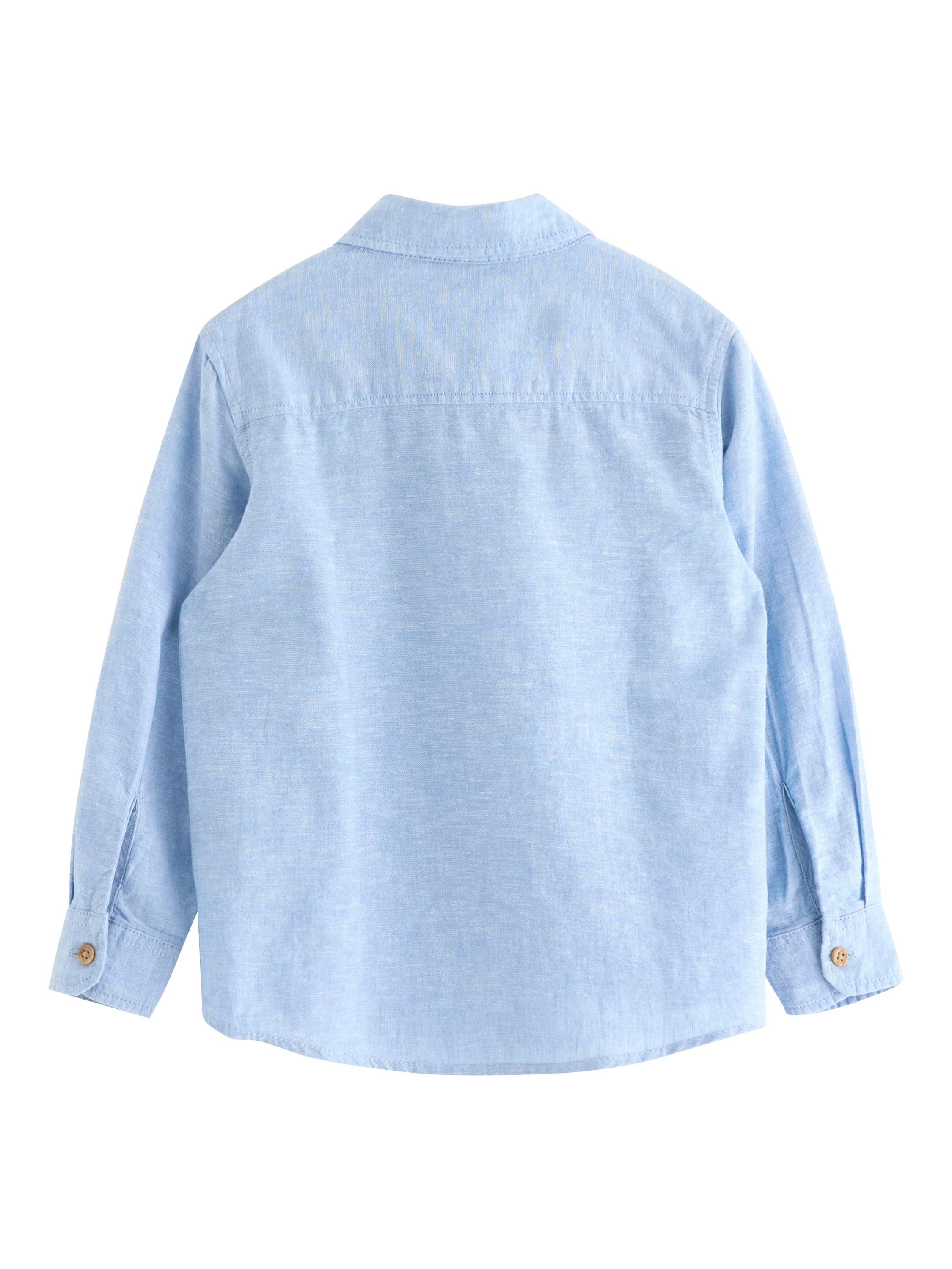 Product image 4 of 5, which shows Lindex Kids' Linen Blend Long Sleeve Shirt, Light Dusty Blue, 5-6 years