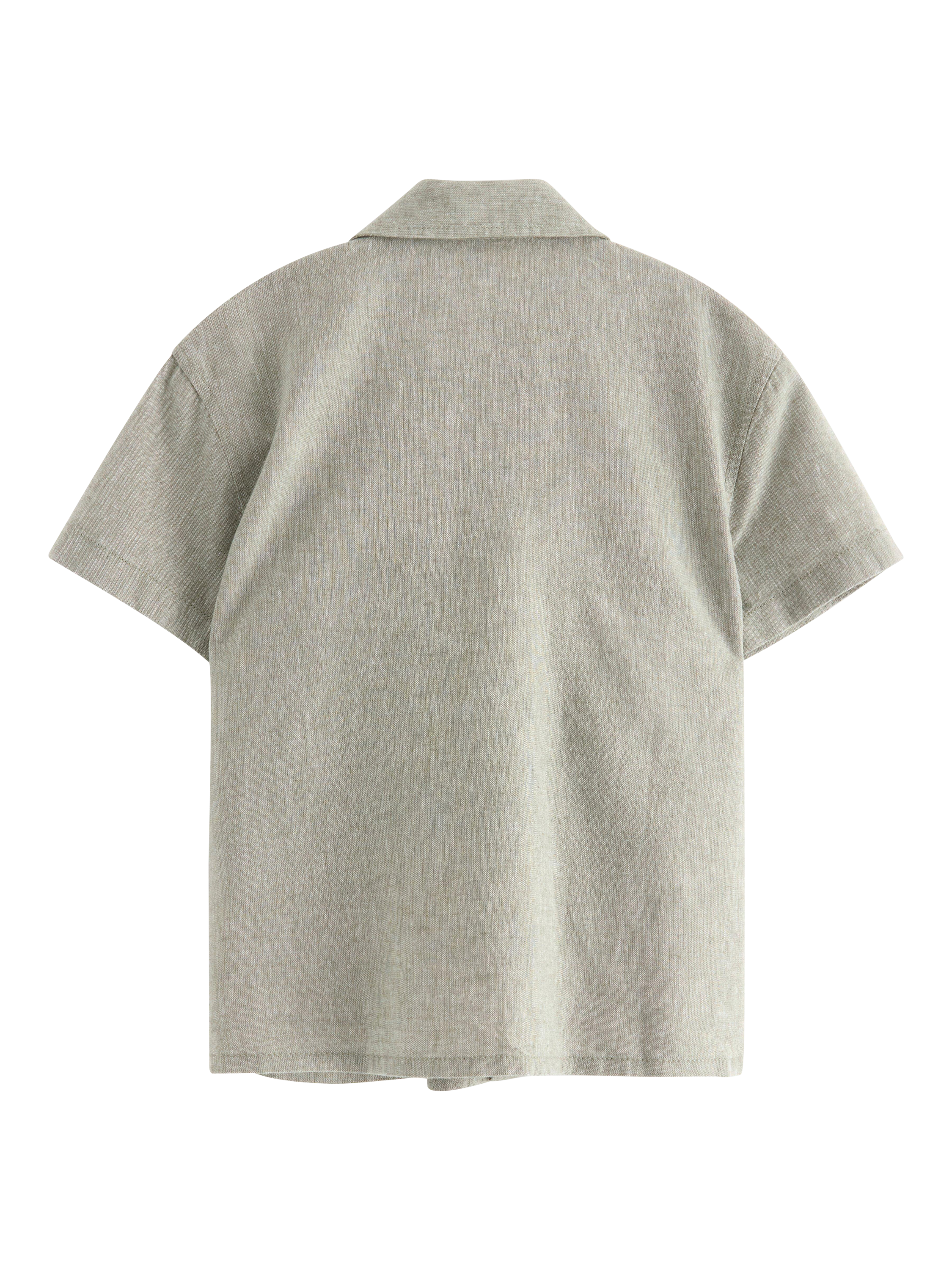 Product image 5 of 6, which shows Lindex Kids' Linen Cotton Blend Short Sleeve Shirt, Dusty Green, 2-4 years