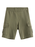 Lindex Kids' Cotton Cargo Shorts, Lt Dusty Khaki