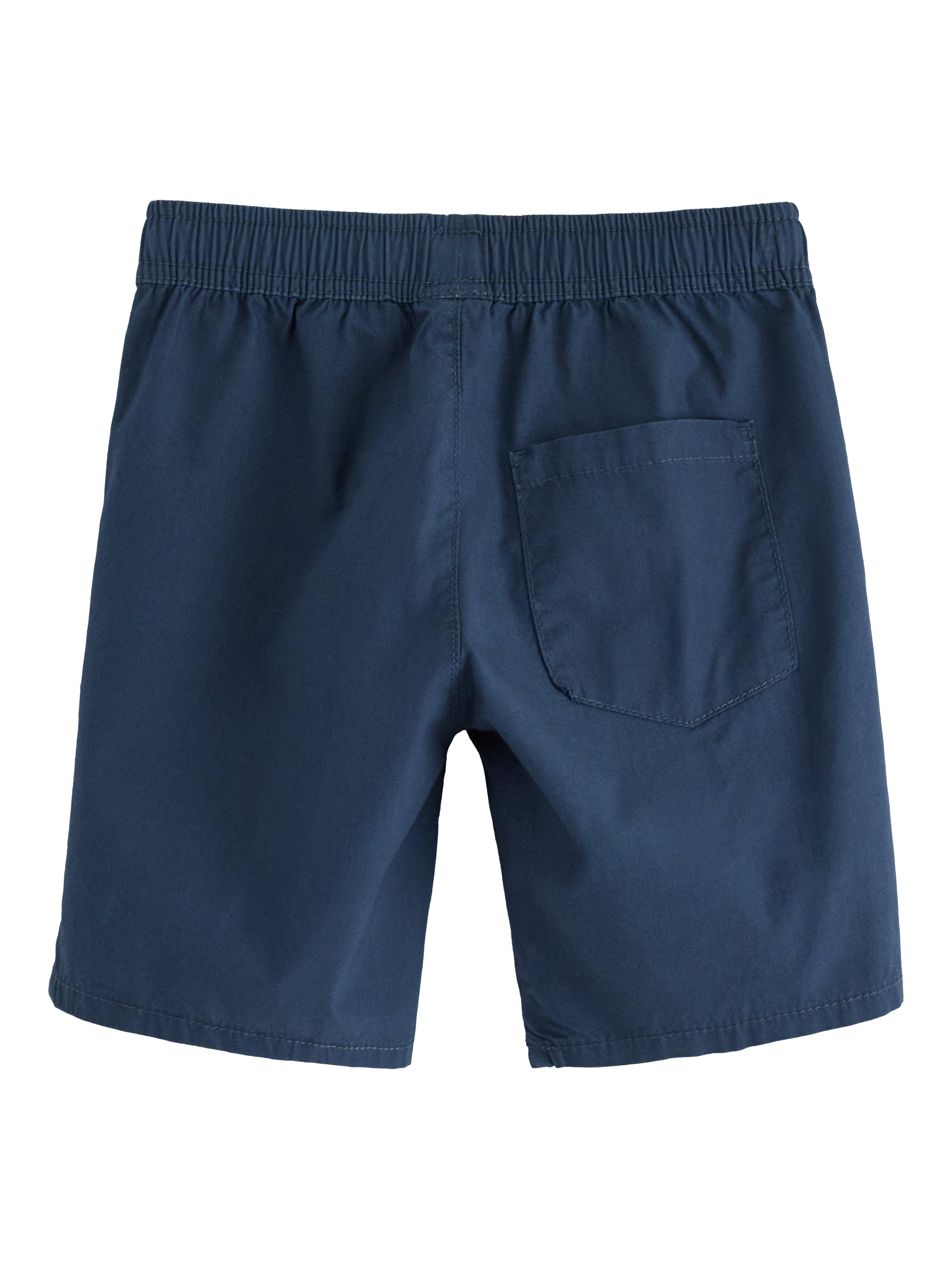 Product image 2 of 3, which shows Lindex Kids' Cotton Poplin Elasticated Casual Shorts, Dark Blue, 8-9 years