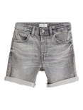 Lindex Kids' Cotton Denim Shorts, Grey