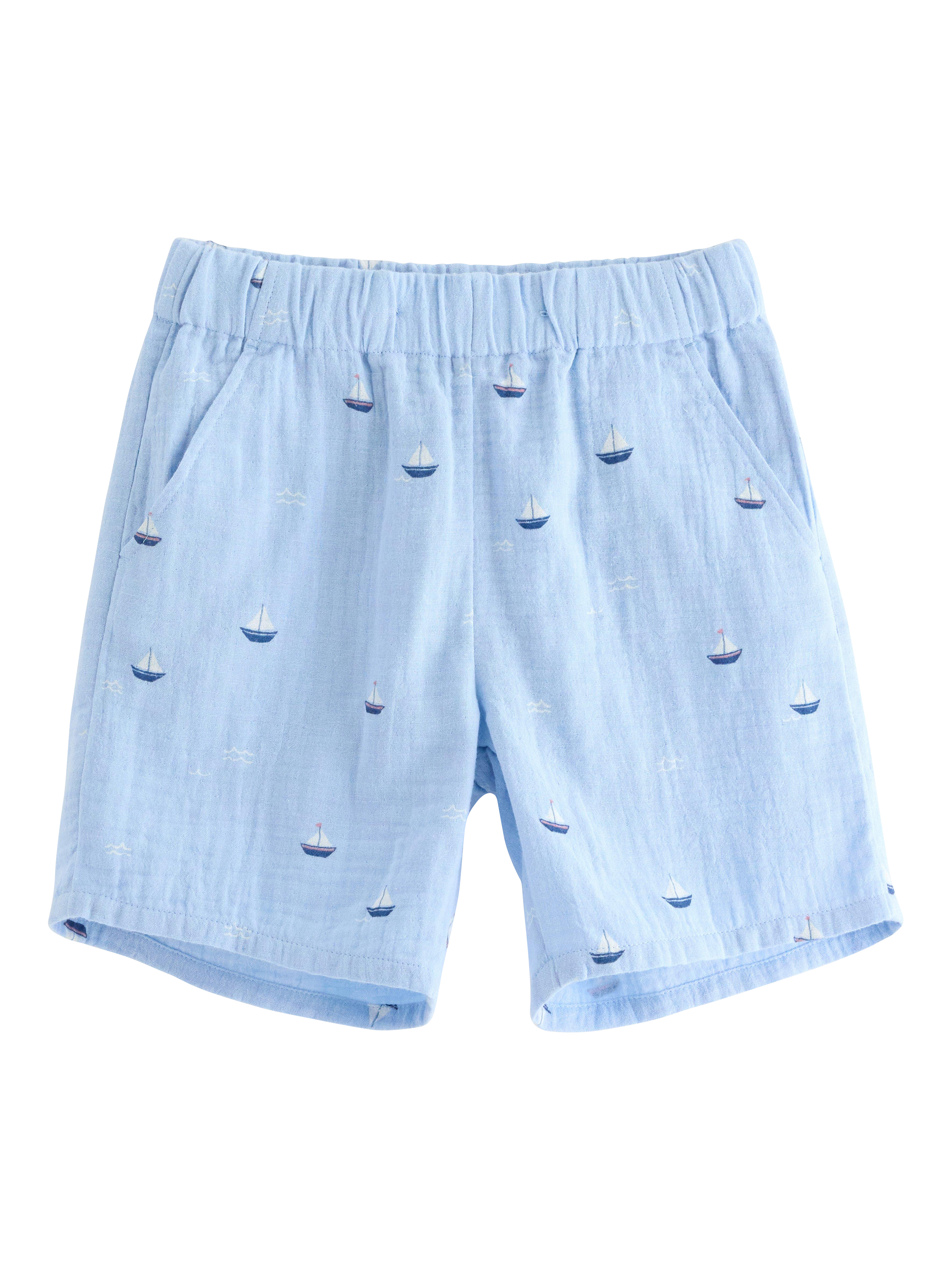 Product image 1 of 3, which shows Lindex Kids' Cotton Cargo Shorts, Light Blue, 18-24 months