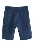 Lindex Kids' Cotton Cargo Shorts, Dark Blue