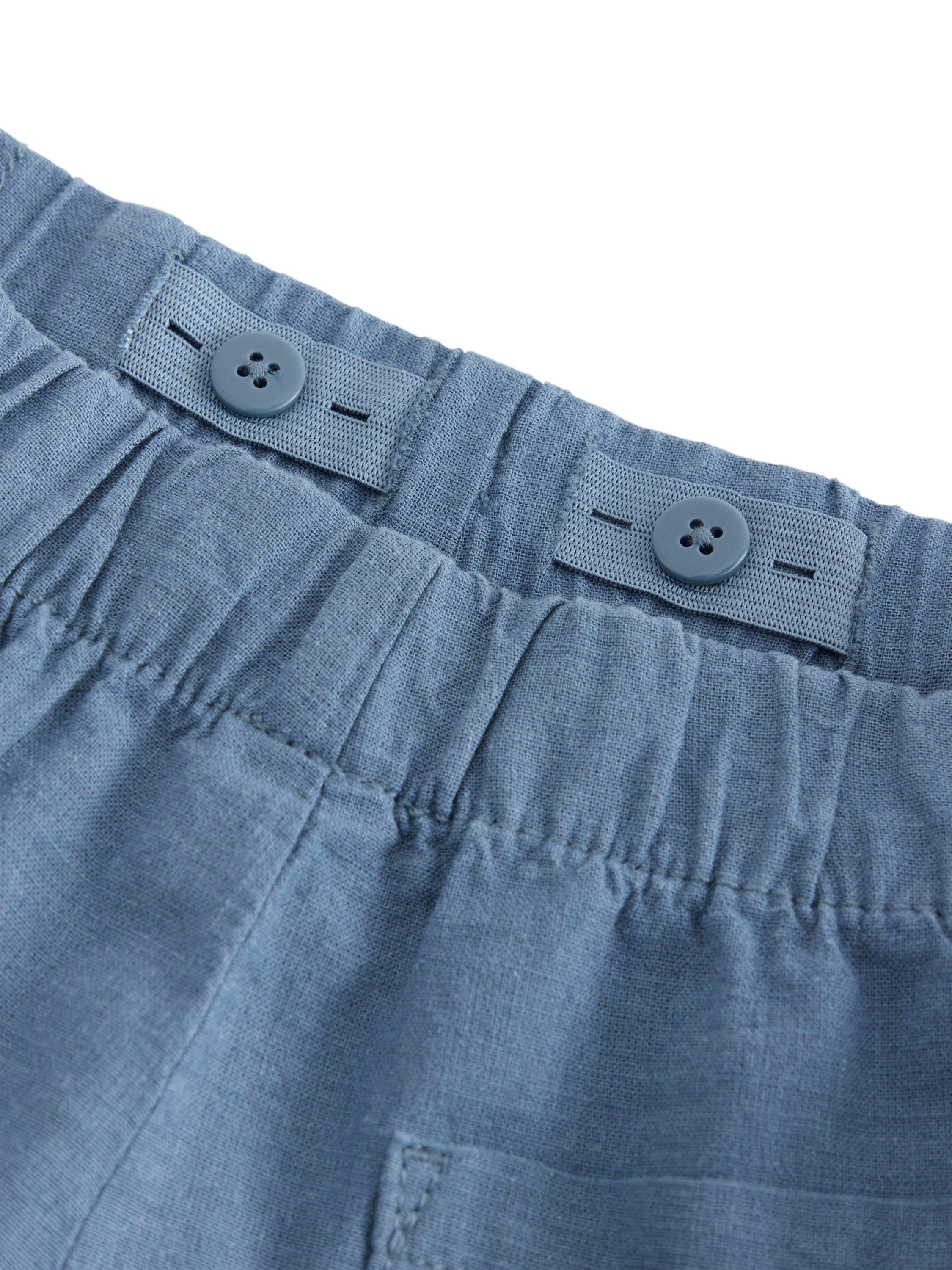 Product image 3 of 3, which shows Lindex Kids' Cotton Blend Shorts, Dusty Blue, 6-8 years