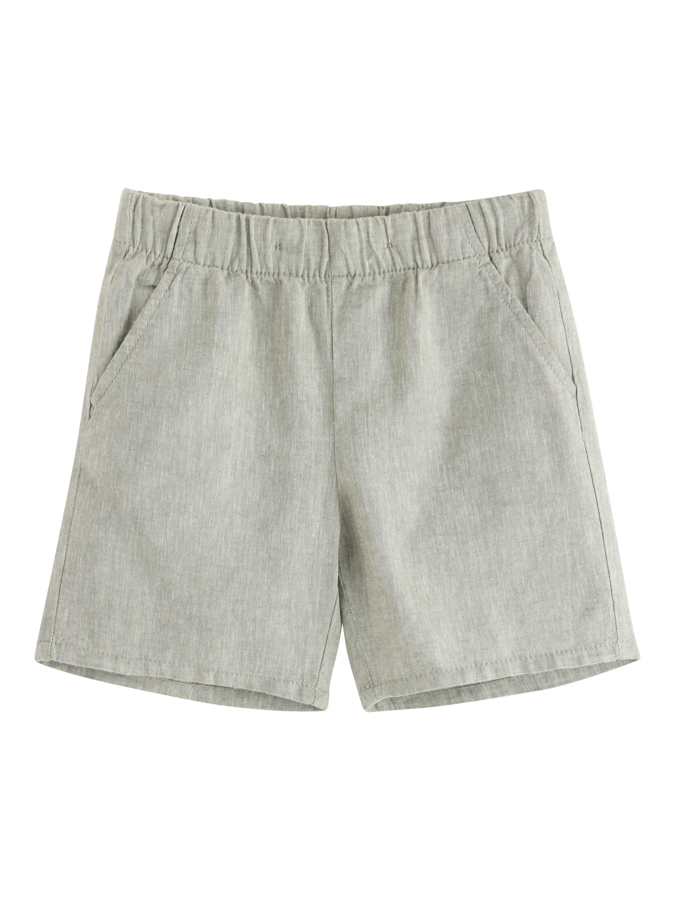 Product image 1 of 3, which shows Lindex Kids' Cotton Blend Shorts, Dusty Green, 4-6 years